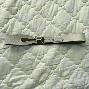 leather  belt Olsen Europe white snakeskin Statement Belt Wide belt size 12